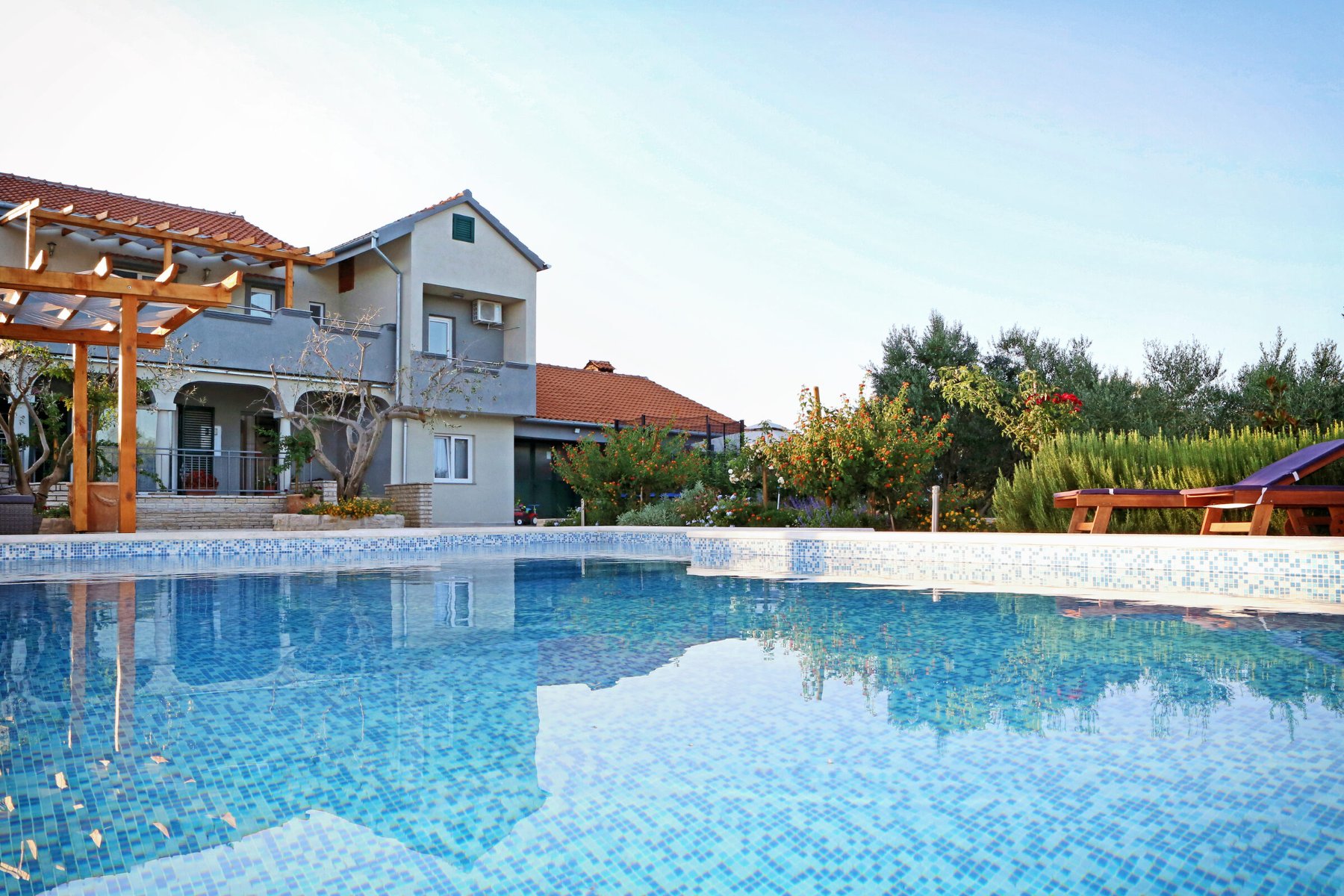 The pool at sunset