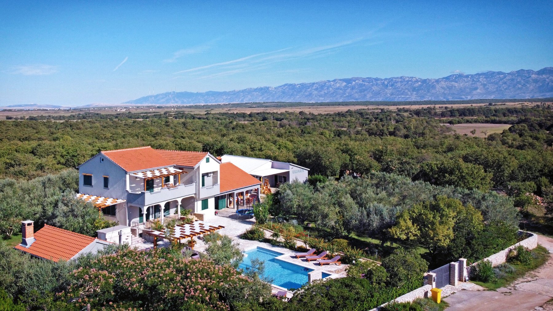 The whole property from above