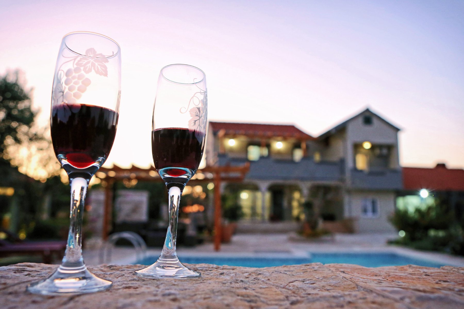 Evening by the pool